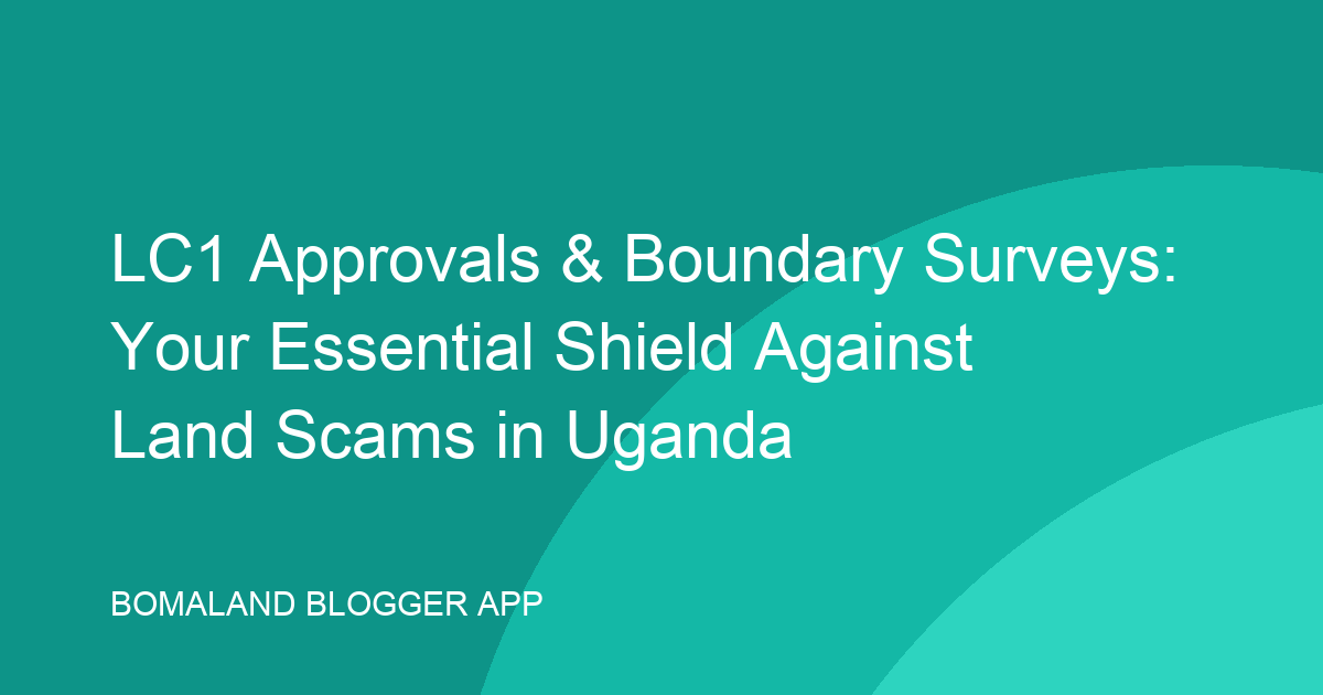 LC1 Approvals & Boundary Surveys: Your Essential Shield Against Land Scams in Uganda